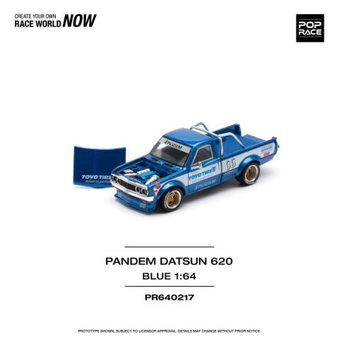 Pop Race 1/64 Pandem Datsun 620 Blue