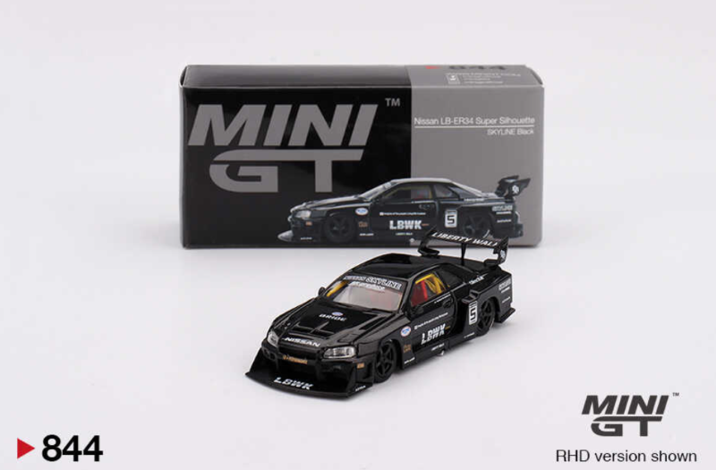 Mini GT 1/64 Nissan LB-ER34 Super Silhouette SKYLINE Black