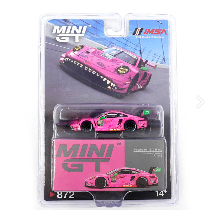 Mini GT 1/64 Porsche 911 GT3 R AO Racing 2023 IMSA VIRginia Roxy