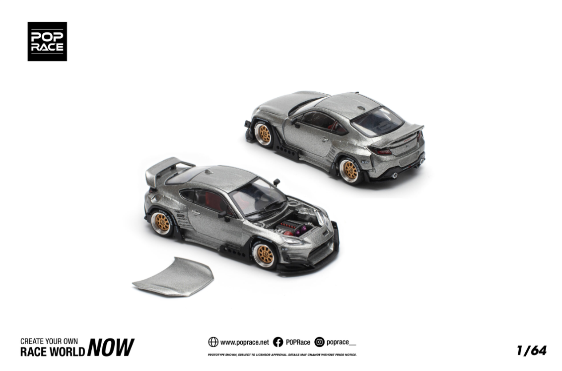 Pop Race 1/64 Pandem GR86 Silver