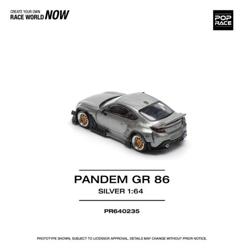 Pop Race 1/64 Pandem GR86 Silver