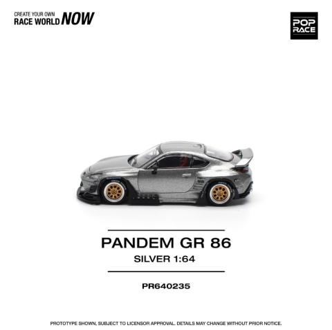 Pop Race 1/64 Pandem GR86 Silver
