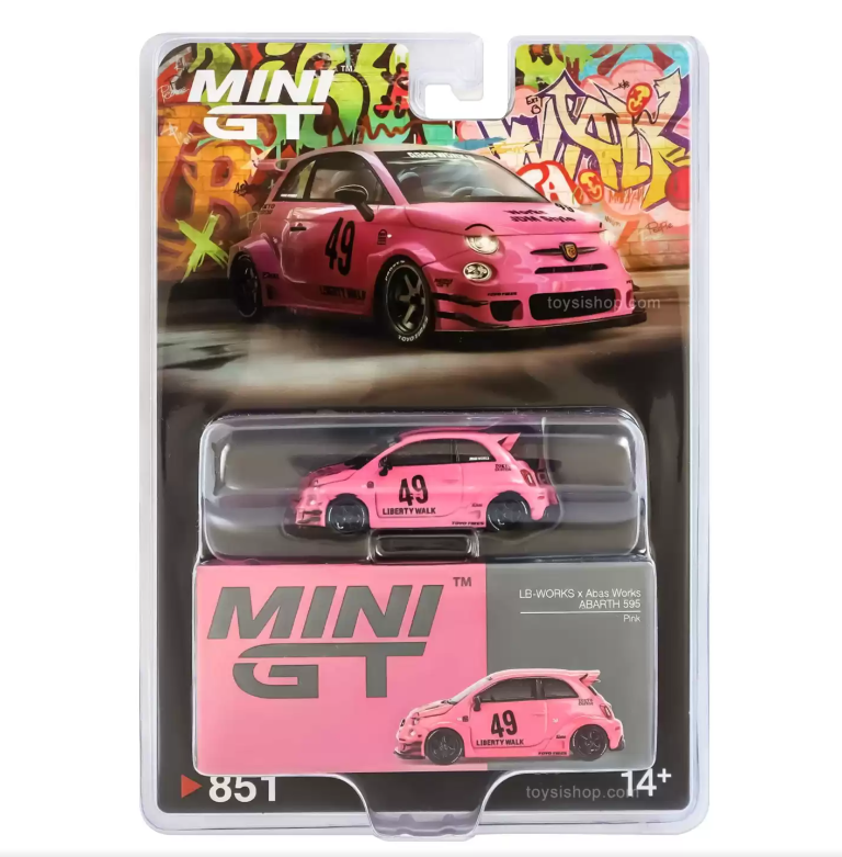 Mini GT 1/64 ABARTH 595 LB-WORKS x Abas Works Pink