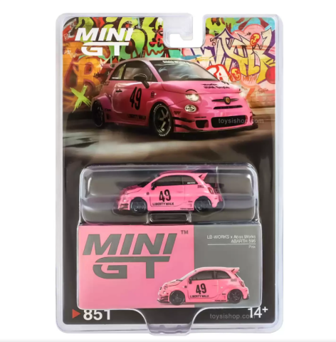 Mini GT 1/64 ABARTH 595 LB-WORKS x Abas Works Pink