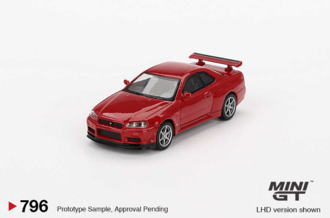 Mini GT 1/64 Nissan Skyline GT-R (R34) V-Spec Active Red
