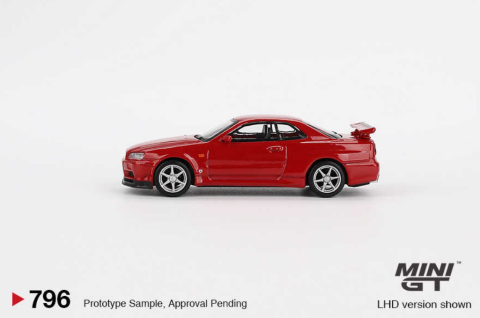 Mini GT 1/64 Nissan Skyline GT-R (R34) V-Spec Active Red