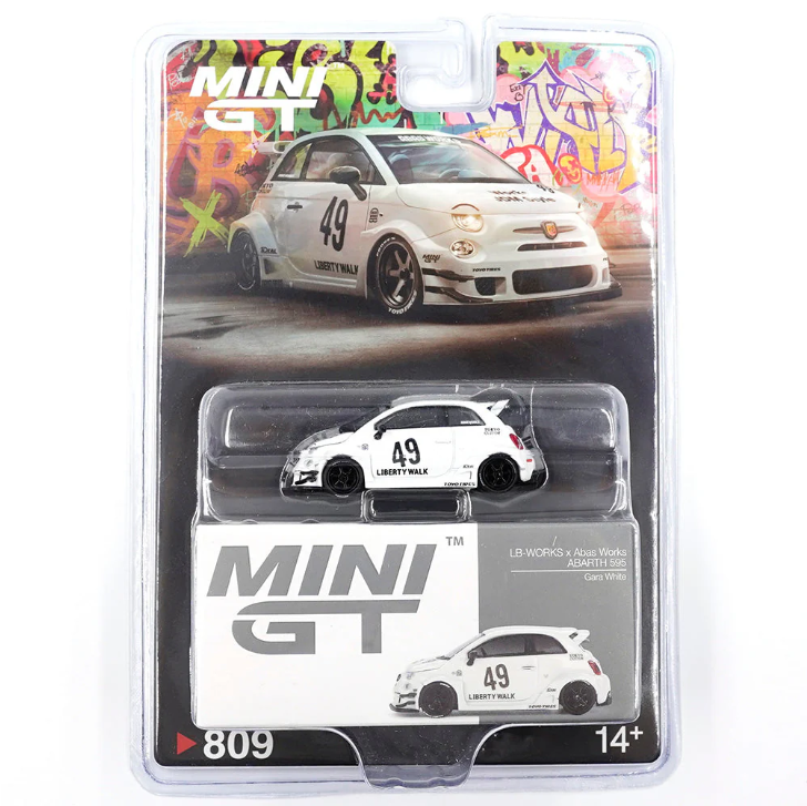 Mini GT 1/64 LB-WORKS x Abas Works ABARTH 595 Gara White - Blister Paket