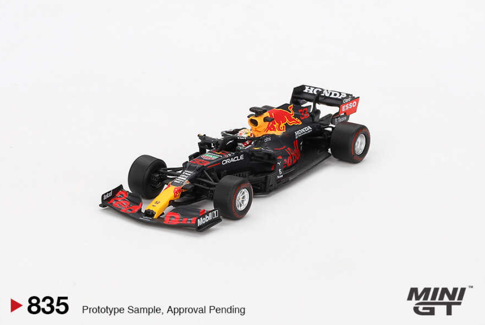 Mini GT 1/64 Red Bull RB16B Max Verstappen 2021 Abu Dhabi Grand Prix Winner - Blister Paket