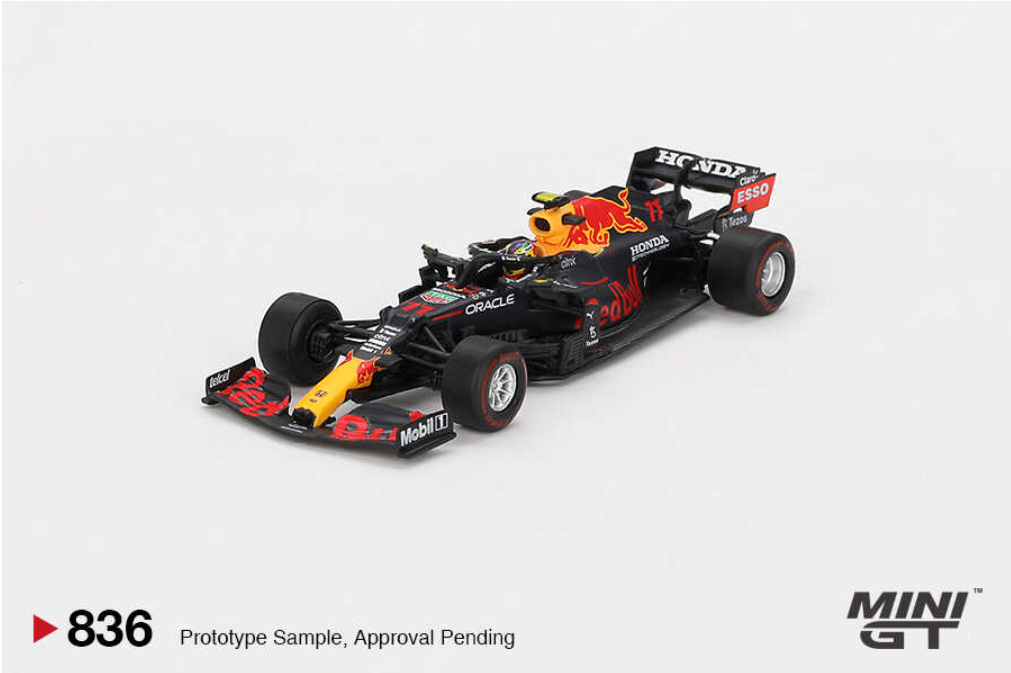 Mini GT 1/64 Red Bull RB16B Sergio Pérez 2021 Azerbaijan Grand Prix Winner - Blister Paket