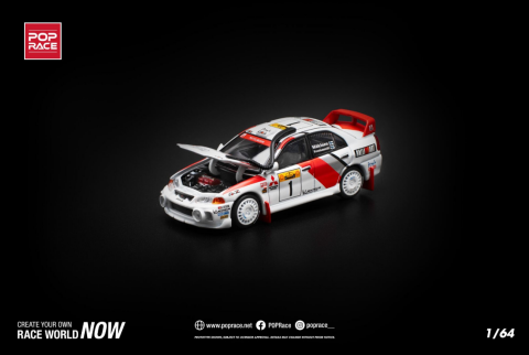 Pop Race 1/64 MITSUBISHI LANCER EVOLUTION IV SAFARI RALLY KENYA 1998