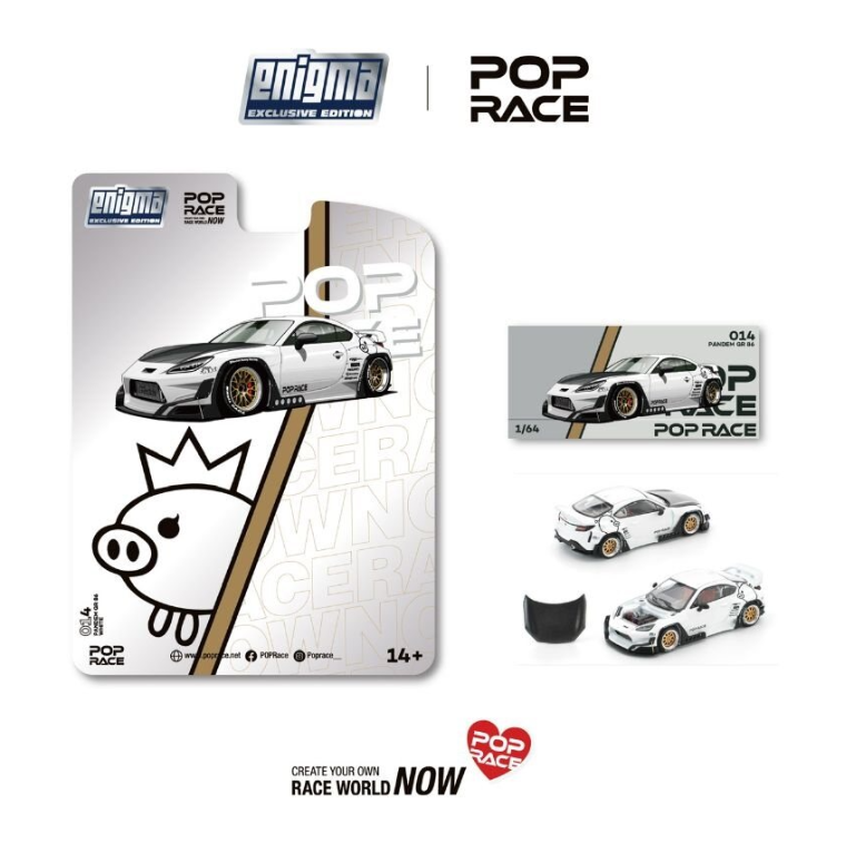 Pop Race 1/64 PANDEM GR86 – CRYSTAL WHITE