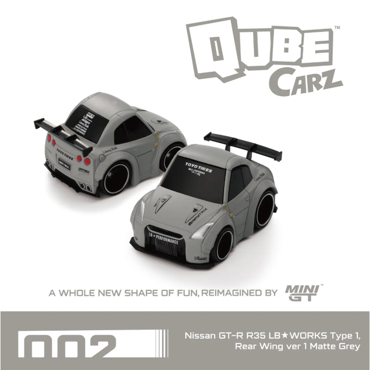Mini GT Nissan GT-R (R35) LB WORKS Type 1, Rear Wing ver 1 Matte Grey