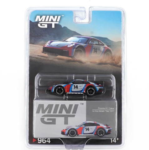 Mini GT 1/64 Porsche 911 Dakar Ice Grey Metallic ''Rally 1978'' - Blister Paket