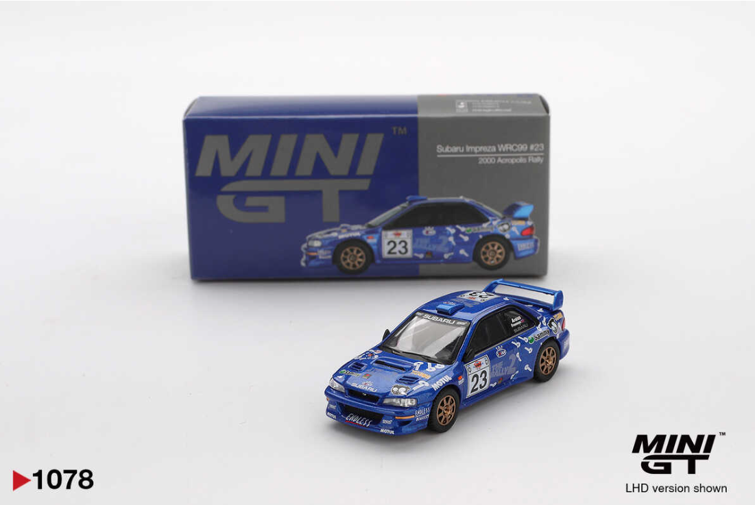 Mini GT 1/64 Subaru Impreza WRC99 #23 2000 Acropolis Rally
