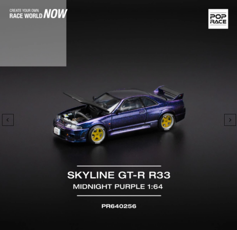POPRACE 1:64 NISSAN SKYLINE GT-R R33 NISMO MİDNIGHT PURPLE
