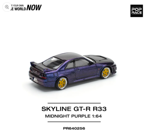 POPRACE 1:64 NISSAN SKYLINE GT-R R33 NISMO MİDNIGHT PURPLE