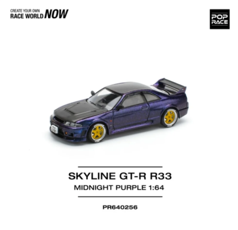POPRACE 1:64 NISSAN SKYLINE GT-R R33 NISMO MİDNIGHT PURPLE