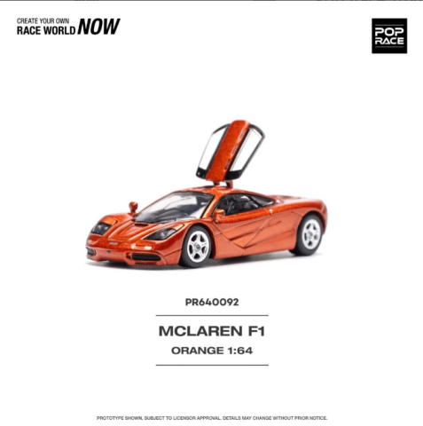 Pop Race 1/64 McLaren F1 Orange PR640092